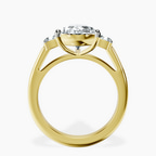 18kt Yellow Gold Emery Three Stone Side Cushion Lab Diamond Ring side right image one