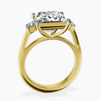 18kt Yellow Gold Emery Three Stone Side Cushion Lab Diamond Ring side right image one