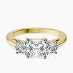 18kt Yellow Gold Emery Three Stone Side Cushion Lab Diamond Ring front image