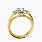 18kt Yellow Gold Emery Three Stone Side Cushion Lab Diamond Ring side right image one