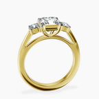 18ct Yellow Gold Emery Three Stone Side Cushion Lab Diamond Ring side right image one