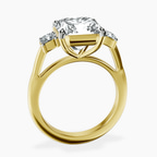 18kt Yellow Gold Emery Three Stone Side Cushion Lab Diamond Ring side right image one