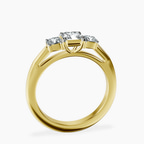 18kt Yellow Gold Emery Three Stone Side Cushion Lab Diamond Ring side right image one
