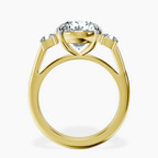 18kt Yellow Gold Emery Three Stone Side Cushion Lab Diamond Ring side right image one