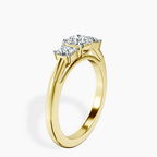 10kt Yellow Gold Emery Three Stone Side Cushion Lab Diamond Ring standing product image one