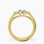 10kt Yellow Gold Emery Three Stone Side Cushion Lab Diamond Ring side right image one