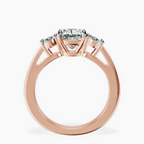 18kt Rose Gold Georgina Rodriguez Three Stone Side Oval Lab Diamond Ring side right image one