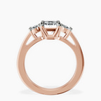 18kt Rose Gold Georgina Rodriguez Three Stone Side Oval Lab Diamond Ring side right image one
