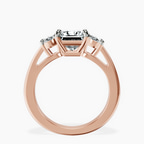 18kt Rose Gold Georgina Rodriguez Three Stone Side Oval Lab Diamond Ring side right image one