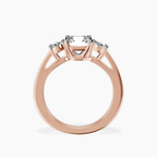18kt Rose Gold Georgina Rodriguez Three Stone Side Oval Lab Diamond Ring side right image one