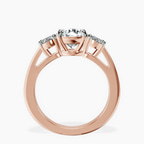 1.41 ct. round Bethany Side Oval Ring in 18kt rose gold side right image one