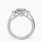 Platinum Georgina Rodriguez Three Stone Side Oval Lab Diamond Ring side right image one