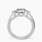 Platinum Georgina Rodriguez Three Stone Side Oval Lab Diamond Ring side right image one