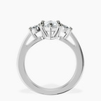 Platinum Georgina Rodriguez Three Stone Side Oval Lab Diamond Ring side right image one