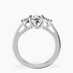 Platinum Georgina Rodriguez Three Stone Side Oval Lab Diamond Ring side right image one