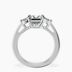Platinum Georgina Rodriguez Three Stone Side Oval Lab Diamond Ring side right image one