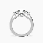 2.65 ct. radiant Bethany Side Oval Ring in 10kt white gold side right image one