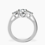 14kt White Gold Bethany Three Stone Side Oval Lab Diamond Ring side right image one