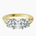 14kt Yellow Gold Georgina Rodriguez Three Stone Side Oval Lab Diamond Ring front image