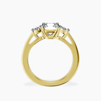 14kt Yellow Gold Georgina Rodriguez Three Stone Side Oval Lab Diamond Ring side right image one