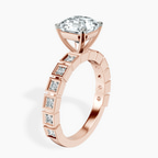 18kt Rose Gold Cheryl Side Stone Lab Diamond Ring standing product image one