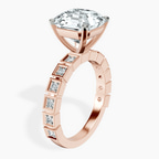 14kt Rose Gold Cheryl Side Stone Lab Diamond Ring standing product image one