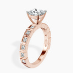 18ct Rose Gold Cheryl Side Stone Lab Diamond Ring standing product image one