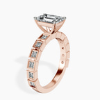 18ct Rose Gold Cheryl Side Stone Lab Diamond Ring standing product image one