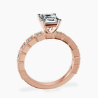 18ct Rose Gold Cheryl Side Stone Lab Diamond Ring side right image one