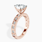 2.71 ct. heart Cheryl Side Stone Ring in 14kt rose gold standing product image one