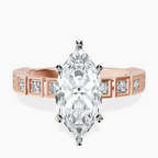 18ct Rose Gold Cheryl Side Stone Lab Diamond Ring front image