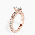18kt Rose Gold Cheryl Side Stone Lab Diamond Ring standing product image one