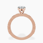 18ct Rose Gold Cheryl Side Stone Lab Diamond Ring side right image one