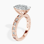 18kt Rose Gold Cheryl Side Stone Lab Diamond Ring standing product image one