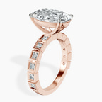 18kt Rose Gold Cheryl Side Stone Lab Diamond Ring standing product image one