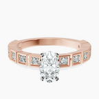 10kt Rose Gold Cheryl Side Stone Lab Diamond Ring front image