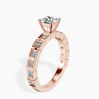 14kt Rose Gold Cheryl Side Stone Lab Diamond Ring standing product image one