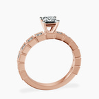 14kt Rose Gold Cheryl Side Stone Lab Diamond Ring side right image one