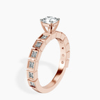 18kt Rose Gold Cheryl Side Stone Lab Diamond Ring standing product image one