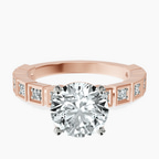 18ct Rose Gold Cheryl Side Stone Lab Diamond Ring front image