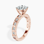 18ct Rose Gold Cheryl Side Stone Lab Diamond Ring standing product image one