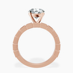 18ct Rose Gold Cheryl Side Stone Lab Diamond Ring side right image one