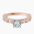 18kt Rose Gold Cheryl Side Stone Lab Diamond Ring front image