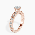 18kt Rose Gold Cheryl Side Stone Lab Diamond Ring standing product image one
