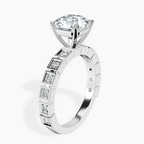 2.91 ct. asscher Cheryl Side Stone Ring in platinum standing product image one