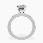 2.91 ct. asscher Cheryl Side Stone Ring in platinum side right image one