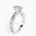 Platinum Cheryl Side Stone Lab Diamond Ring standing product image one