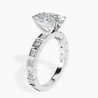 2.99 ct. oval Cheryl Side Stone Ring in 14kt white gold standing product image one