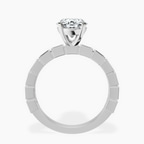 2.99 ct. oval Cheryl Side Stone Ring in 14kt white gold side right image one