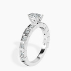 Platinum Cheryl Side Stone Lab Diamond Ring standing product image one